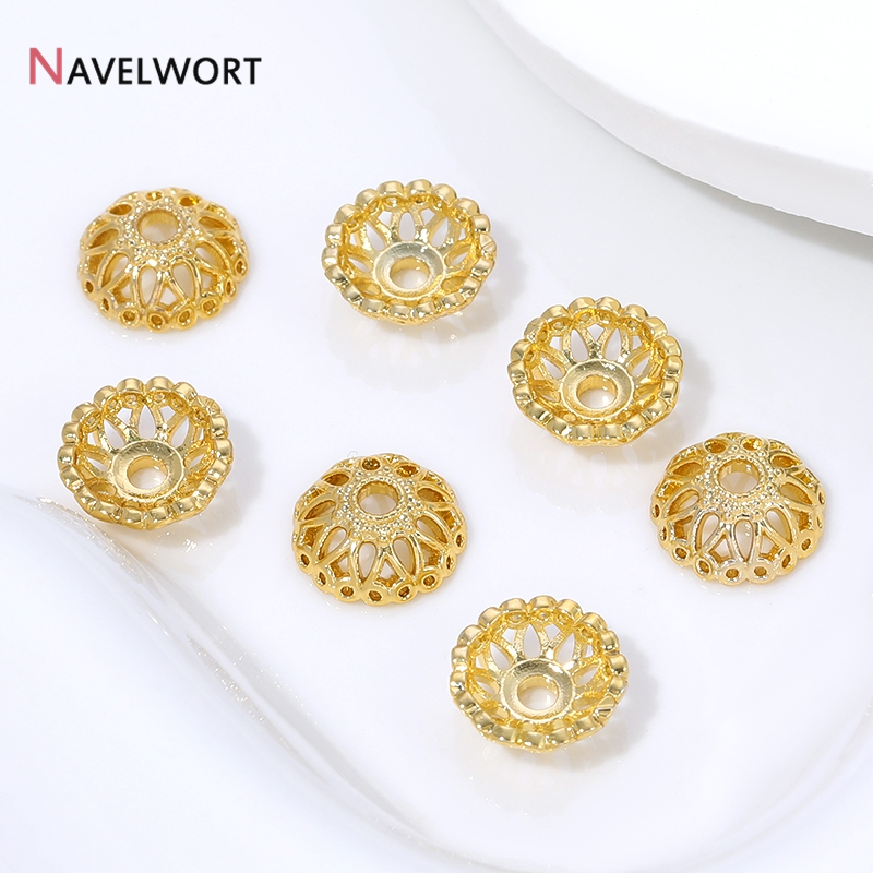 ฝาครอบลูกปัดทองเหลืองชุบทอง 18 - Bead Cap Flower บทวิจารณ์และราคา