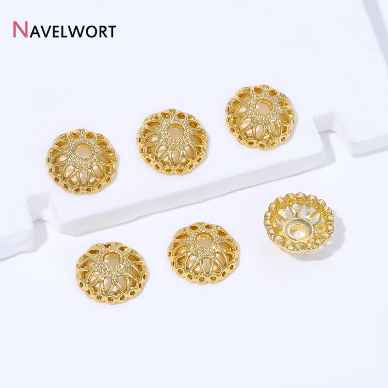ฝาครอบลูกปัดทองเหลืองชุบทอง 18 - Bead Cap Flower บทวิจารณ์และราคา
