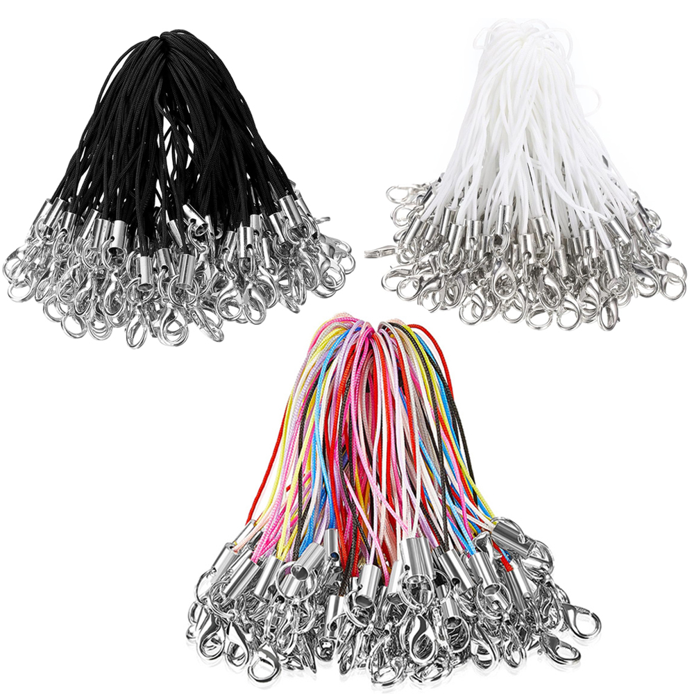 50/100Pcs สีดําสีขาว Charm สาย - Jewelry Making Hoops บทวิจารณ์และราคา