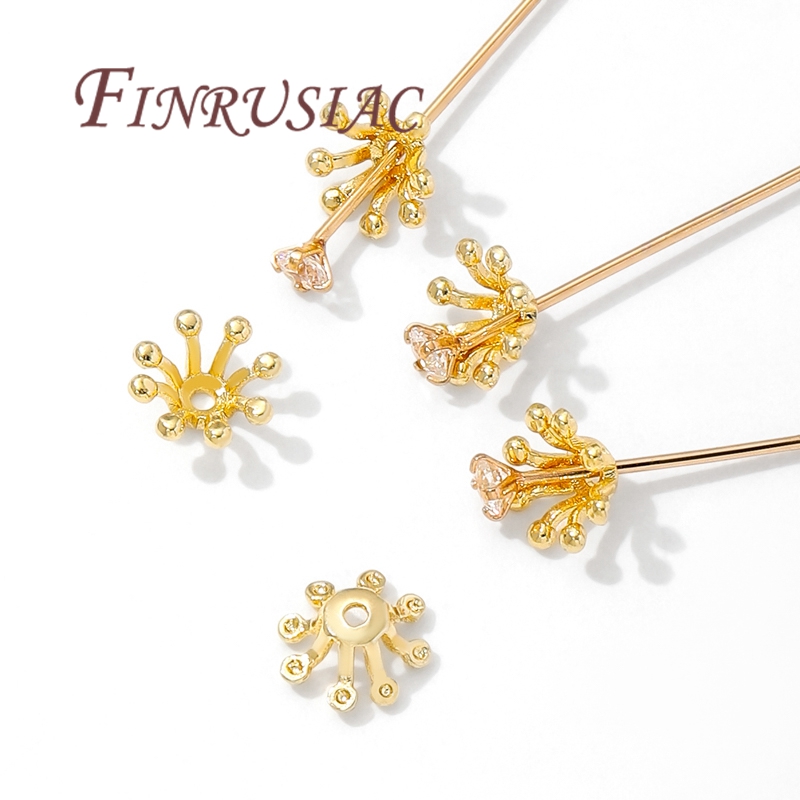 ฝาครอบลูกปัดรูปดอกไม้ชุบทอง 14 - Bead Cap Flower บทวิจารณ์และราคา