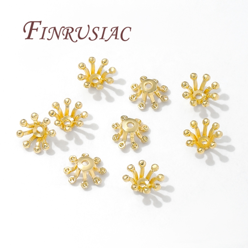 ฝาครอบลูกปัดรูปดอกไม้ชุบทอง 14 - Bead Cap Flower บทวิจารณ์และราคา