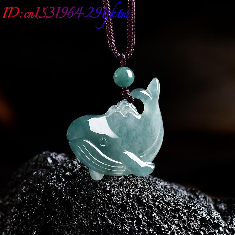 จี้สร้อยคอหยกพม่าแท้รูปปลาวาฬ  - Jewelry Making Necklaces บทวิจารณ์และราคา