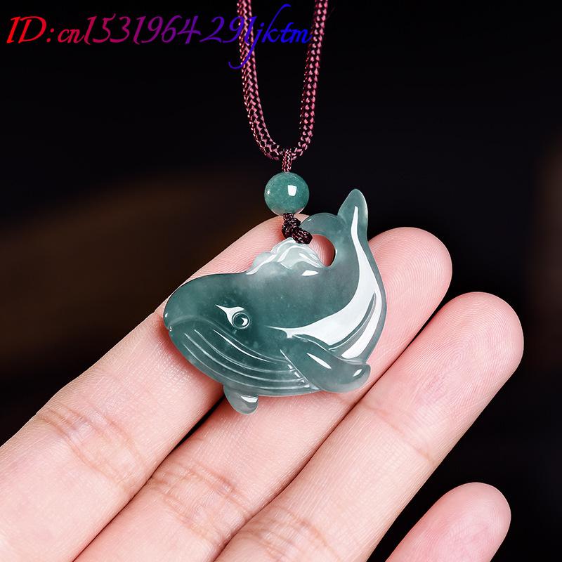 จี้สร้อยคอหยกพม่าแท้รูปปลาวาฬ  - Jewelry Making Necklaces บทวิจารณ์และราคา