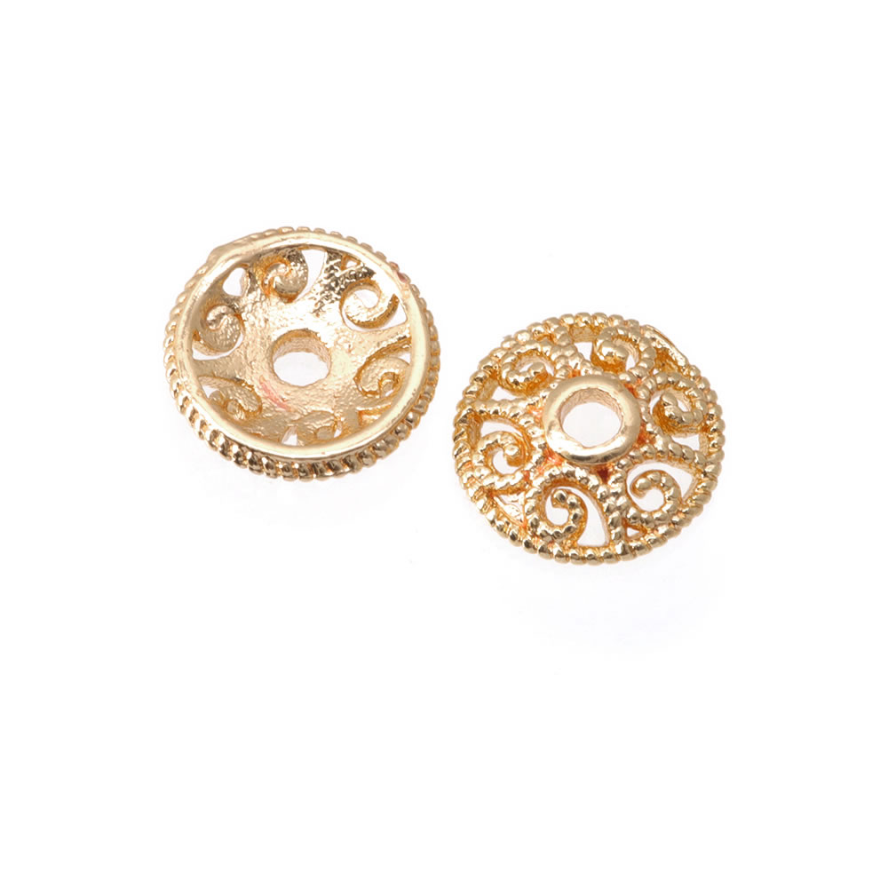 ลูกปัดทองเหลืองทรงกลมลายดอกไม้ - Bead Cap Flower บทวิจารณ์และราคา