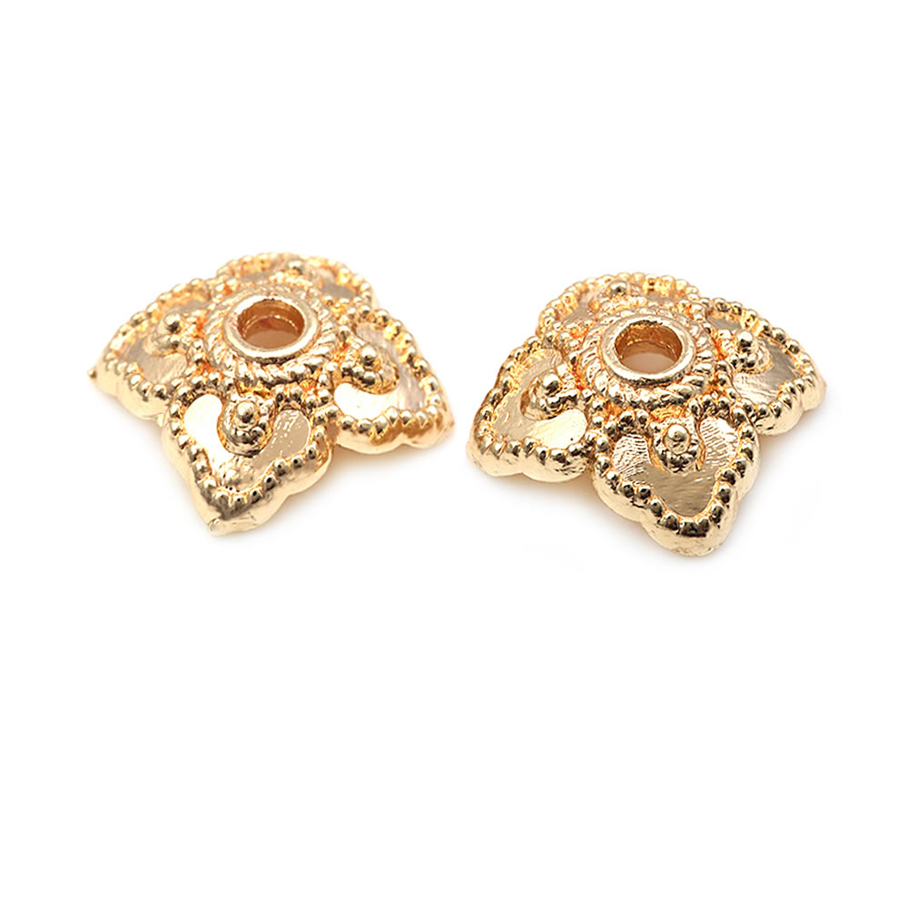 ลูกปัดทองเหลืองทรงกลมลายดอกไม้ - Bead Cap Flower บทวิจารณ์และราคา