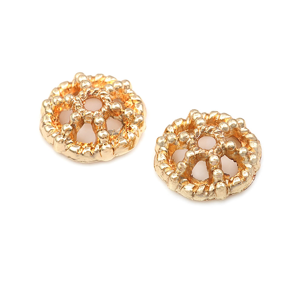 ลูกปัดทองเหลืองทรงกลมลายดอกไม้ - Bead Cap Flower บทวิจารณ์และราคา