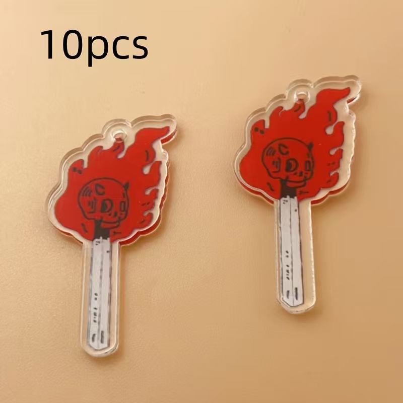 จี้อะคริลิคทรงหัวกะโหลก 10 ชิ้ - Jewelry Making Earrings บทวิจารณ์และราคา