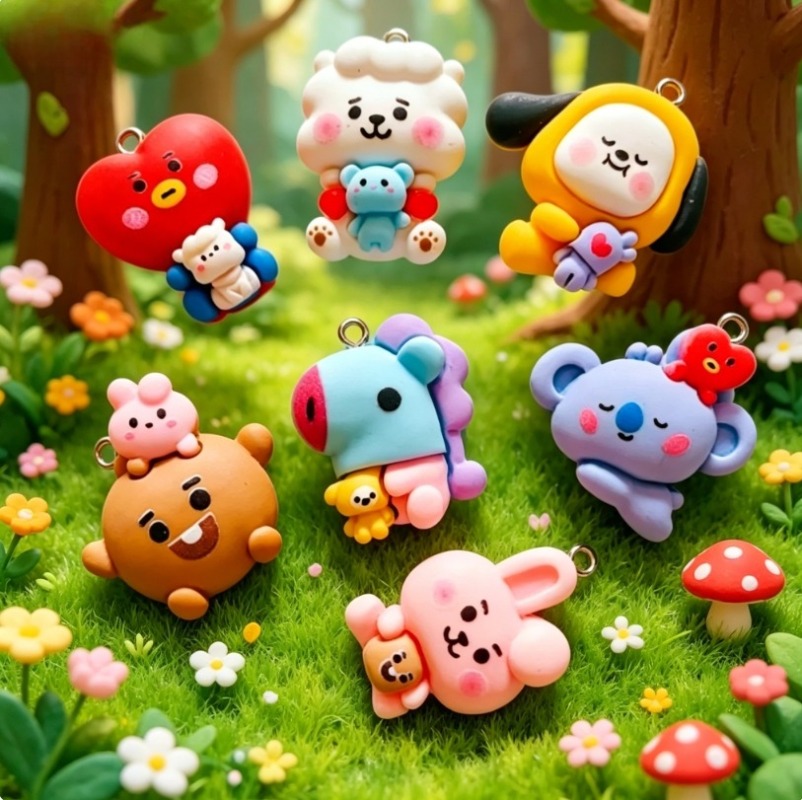 ชุด 7 ชิ้น BT21 ชาร์มการ์ตูนเร - Jewelry Making Earrings บทวิจารณ์และราคา