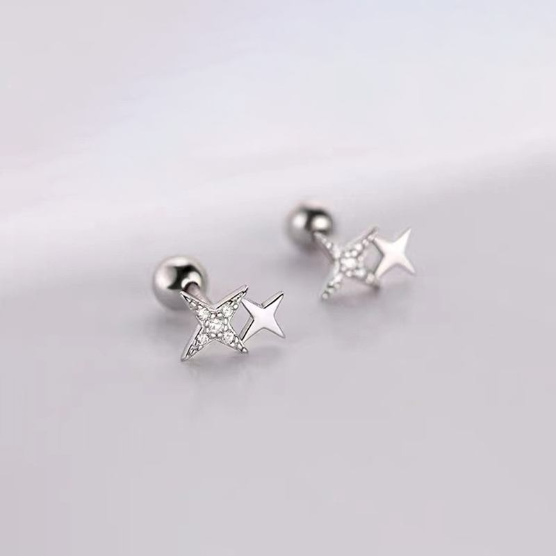 ต่างหูเงินแท้ 925 ประดับเพชรซิ - Beading Needle Fine บทวิจารณ์และราคา