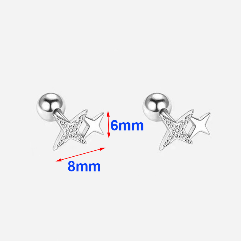 ต่างหูเงินแท้ 925 ประดับเพชรซิ - Beading Needle Fine บทวิจารณ์และราคา