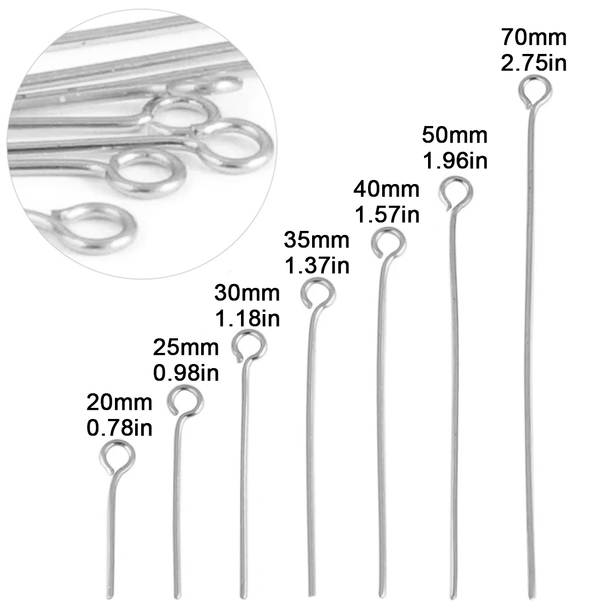 เข็มตาไก่สแตนเลส 100 ชิ้น/ล็อต - Jewelry Making Jig บทวิจารณ์และราคา