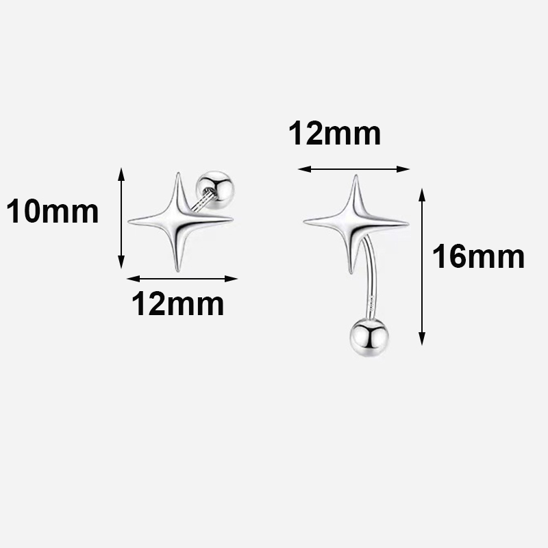 ต่างหูเงินแท้ 925 รูปดาวแบบไม่ - Beading Needle Fine บทวิจารณ์และราคา