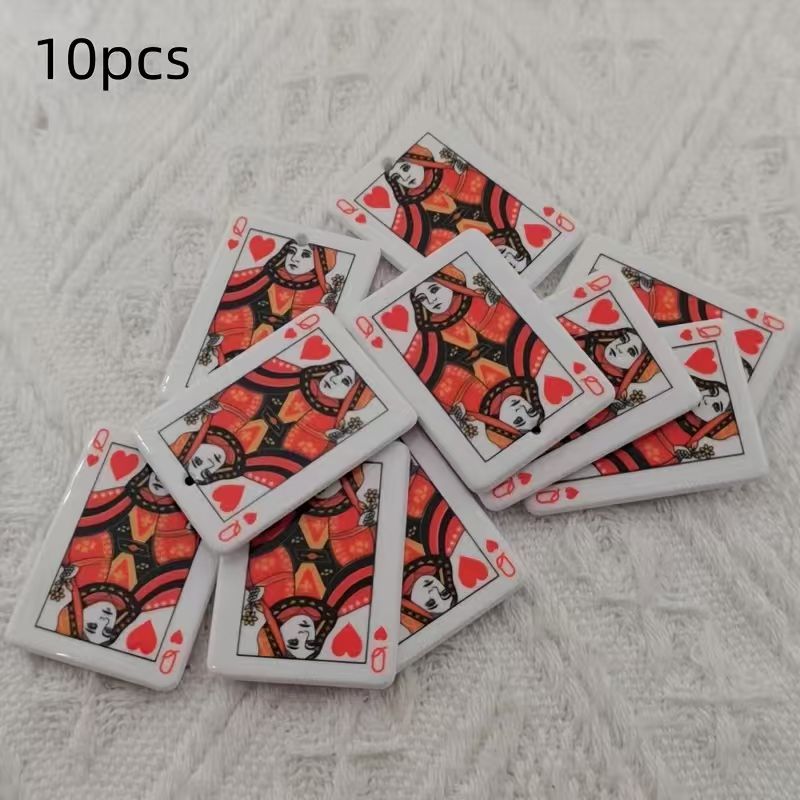 จี้อะคริลิกสองด้านรูปไพ่โป๊กเก - Jewelry Making Earrings บทวิจารณ์และราคา