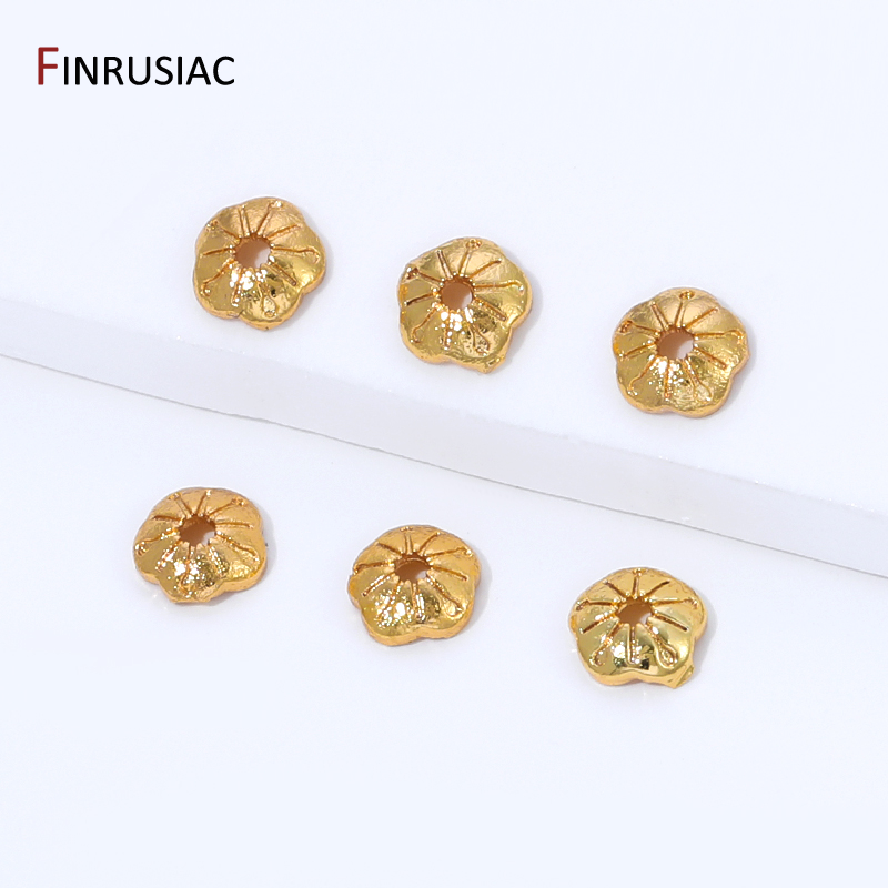 ฝาครอบลูกปัดทองเหลืองชุบทอง 18 - Bead Cap Flower บทวิจารณ์และราคา