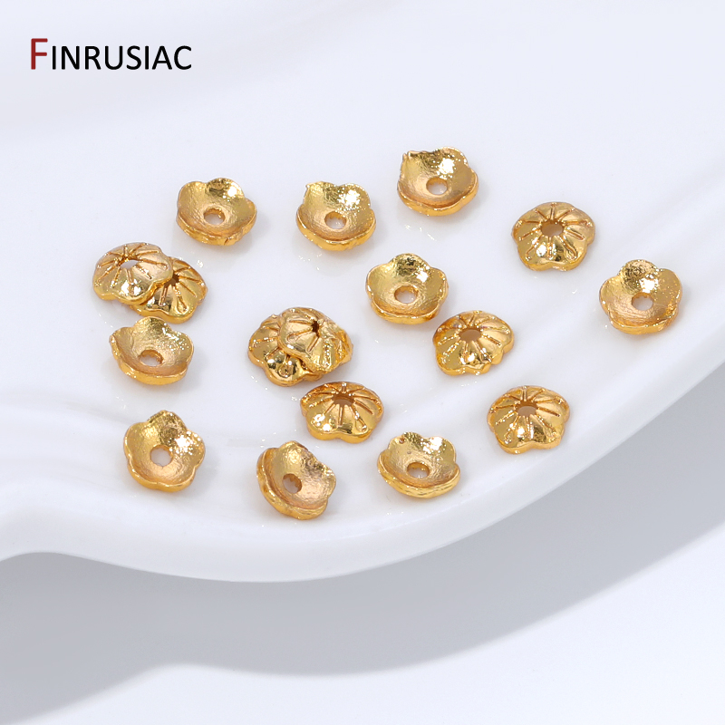 ฝาครอบลูกปัดทองเหลืองชุบทอง 18 - Bead Cap Flower บทวิจารณ์และราคา