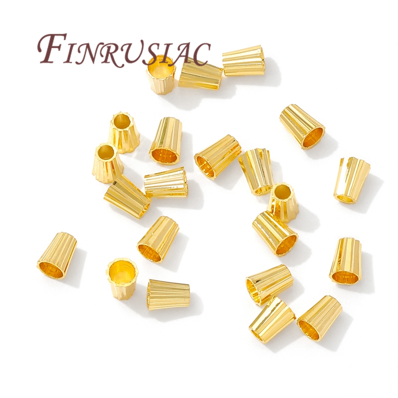 ทองเหลืองชุบทอง 18K ลูกปัดสําห - Crimp Bead Tube บทวิจารณ์และราคา