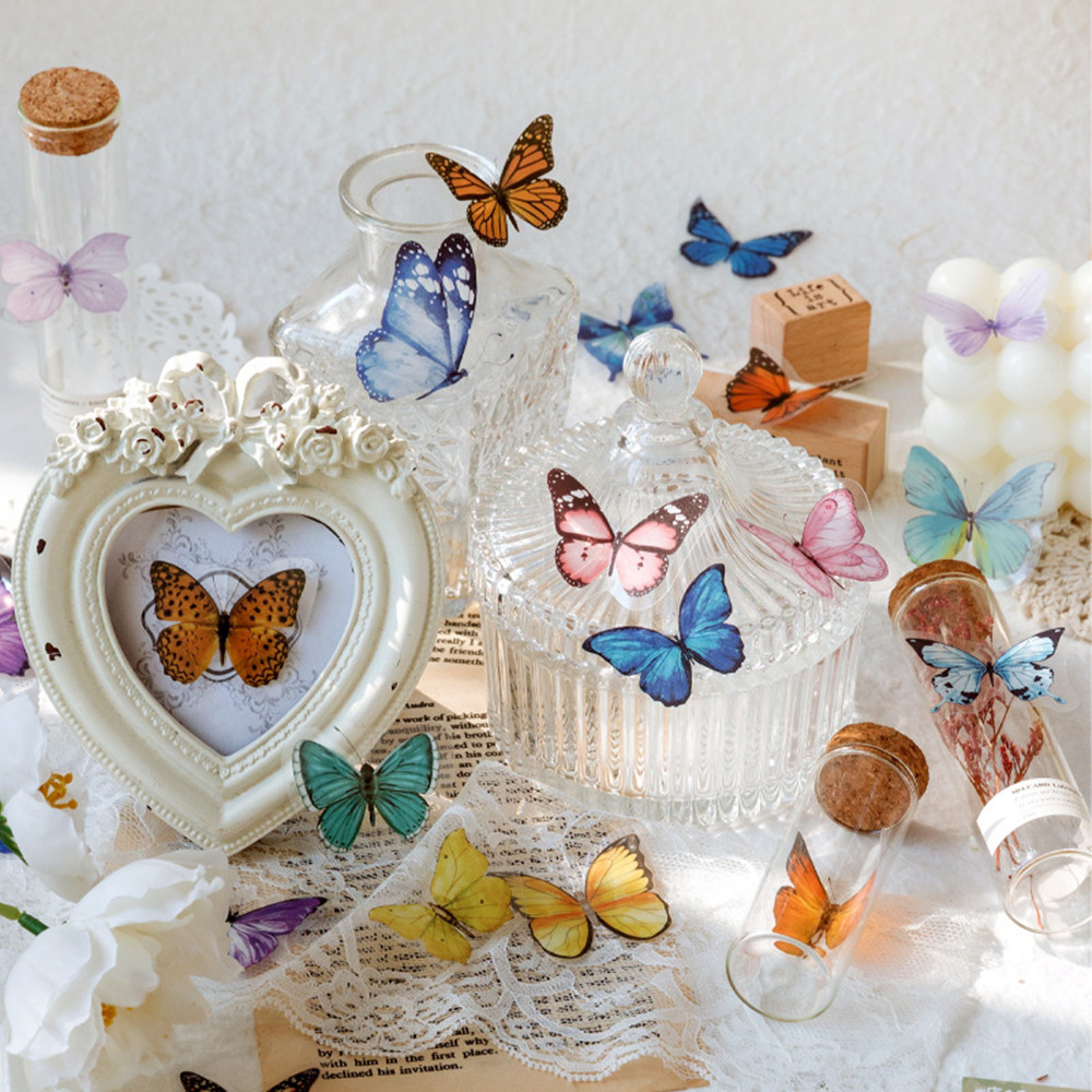 สติกเกอร์รูปผีเสื้อ40ชิ้น/ถุงไ - Jewelry Making Journal บทวิจารณ์และราคา
