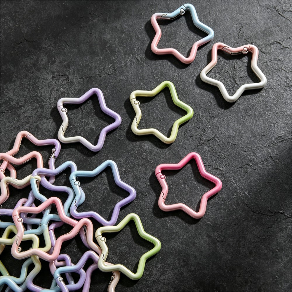 ห่วงคล้องกุญแจรูปดาวไล่สี 5 ชิ - Jewelry Making Rings บทวิจารณ์และราคา